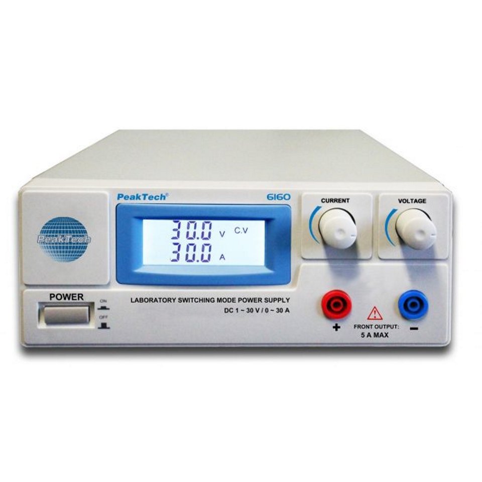 Peaktech P6155 & P6160 - Laboratory Switching Mode Power Supplies  (1-30V/0-30A or 1-30V/0-20A)