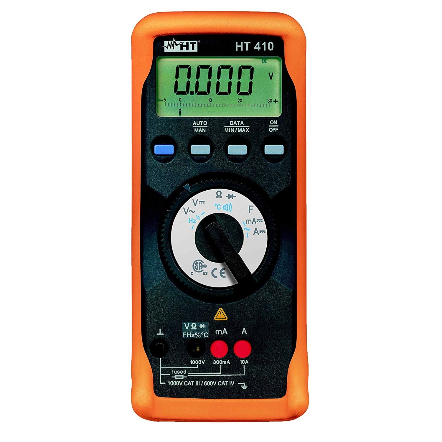 HT410 - CAT IV digital multimeter with capacitance, frequency, temperature (Pt probes)