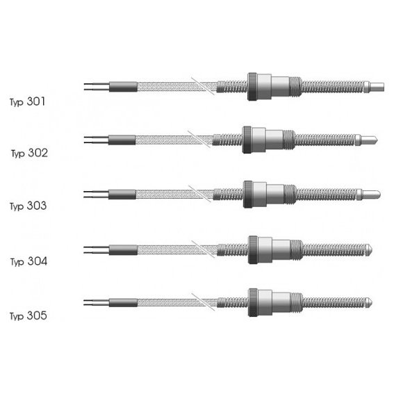 Senzori pentru măsurarea temperaturii cilindrilor mașinilor de turnare prin injecție, a extruderelor și a matrițelor de injecție - Lumel CT301/302/303/304/305