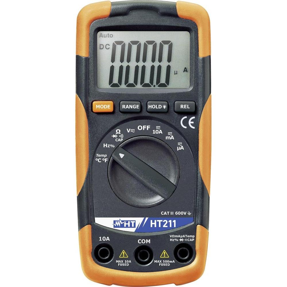 HT211 - Compact digital multimeter (AC & DC 1000V / 10A, with temperature measurement)